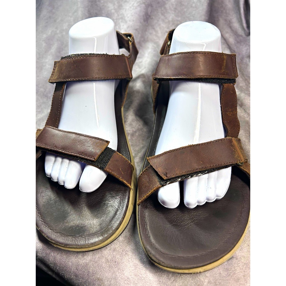Merrell Men's 11 Brown Leather Sport Sandals Adjustable Straps Outdoor Hiking